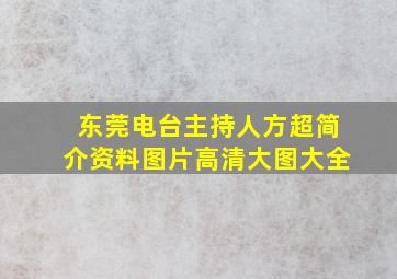 东莞电台主持人方超简介资料图片高清大图大全