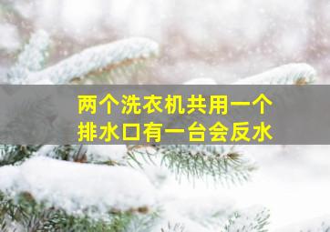 两个洗衣机共用一个排水口有一台会反水