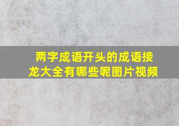 两字成语开头的成语接龙大全有哪些呢图片视频