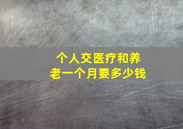 个人交医疗和养老一个月要多少钱