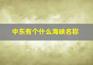 中东有个什么海峡名称