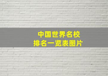 中国世界名校排名一览表图片