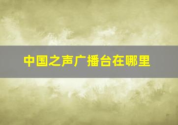 中国之声广播台在哪里