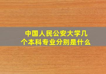 中国人民公安大学几个本科专业分别是什么