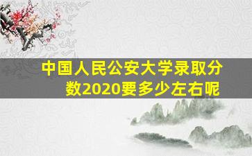 中国人民公安大学录取分数2020要多少左右呢