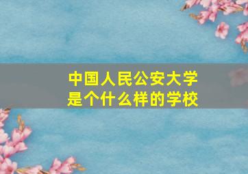 中国人民公安大学是个什么样的学校