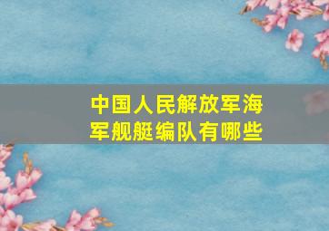 中国人民解放军海军舰艇编队有哪些