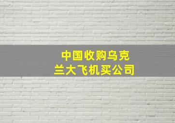 中国收购乌克兰大飞机买公司