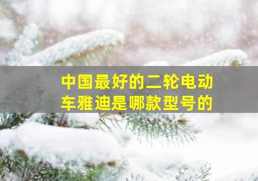 中国最好的二轮电动车雅迪是哪款型号的