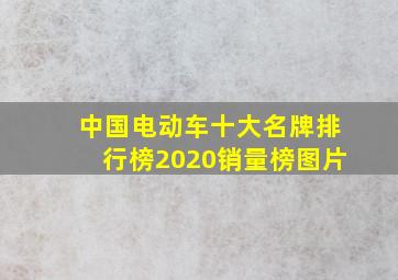 中国电动车十大名牌排行榜2020销量榜图片