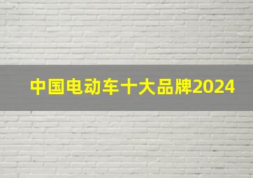 中国电动车十大品牌2024