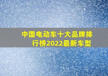 中国电动车十大品牌排行榜2022最新车型