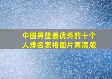 中国男篮最优秀的十个人排名表格图片高清版