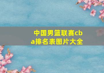 中国男篮联赛cba排名表图片大全