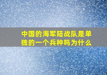 中国的海军陆战队是单独的一个兵种吗为什么