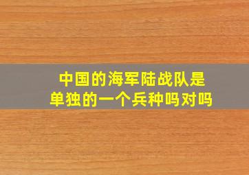 中国的海军陆战队是单独的一个兵种吗对吗