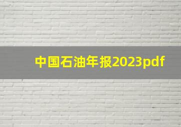 中国石油年报2023pdf