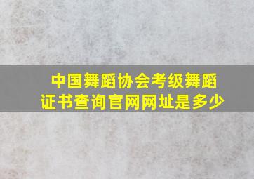 中国舞蹈协会考级舞蹈证书查询官网网址是多少