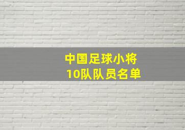 中国足球小将10队队员名单