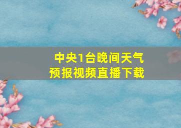 中央1台晚间天气预报视频直播下载