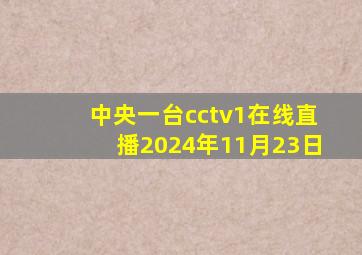 中央一台cctv1在线直播2024年11月23日