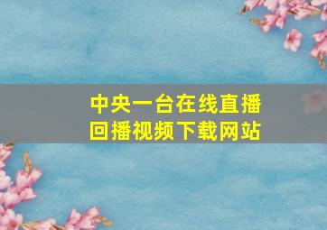 中央一台在线直播回播视频下载网站