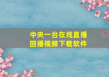 中央一台在线直播回播视频下载软件