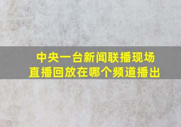 中央一台新闻联播现场直播回放在哪个频道播出