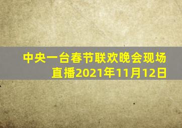 中央一台春节联欢晚会现场直播2021年11月12日