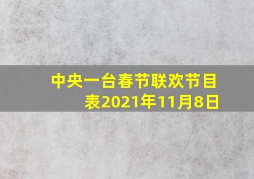 中央一台春节联欢节目表2021年11月8日