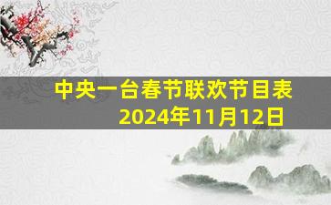 中央一台春节联欢节目表2024年11月12日