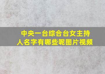 中央一台综合台女主持人名字有哪些呢图片视频