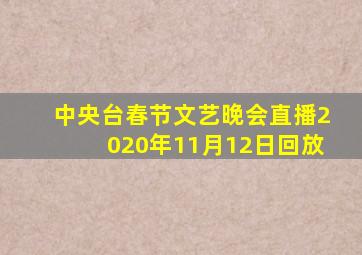 中央台春节文艺晚会直播2020年11月12日回放