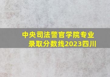 中央司法警官学院专业录取分数线2023四川