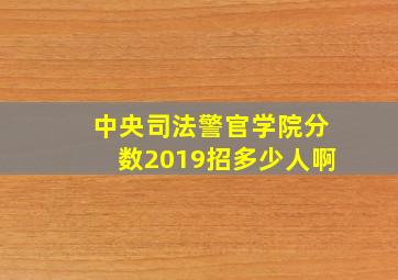 中央司法警官学院分数2019招多少人啊