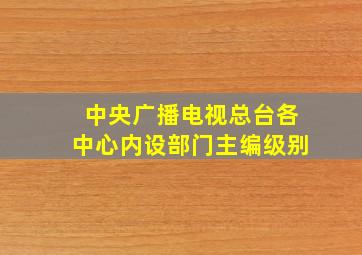 中央广播电视总台各中心内设部门主编级别