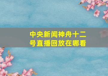 中央新闻神舟十二号直播回放在哪看