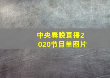 中央春晚直播2020节目单图片