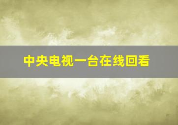 中央电视一台在线回看