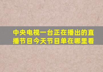 中央电视一台正在播出的直播节目今天节目单在哪里看