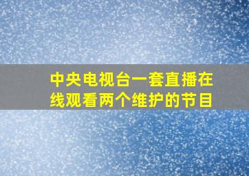 中央电视台一套直播在线观看两个维护的节目