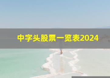 中字头股票一览表2024