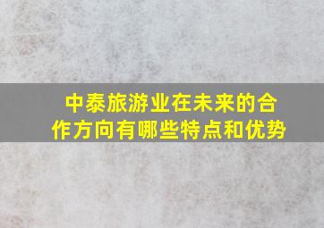 中泰旅游业在未来的合作方向有哪些特点和优势