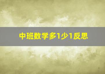 中班数学多1少1反思