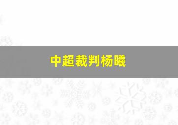 中超裁判杨曦