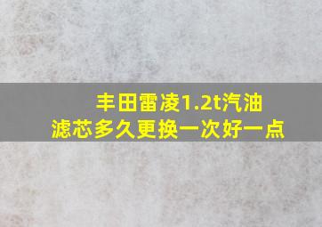 丰田雷凌1.2t汽油滤芯多久更换一次好一点