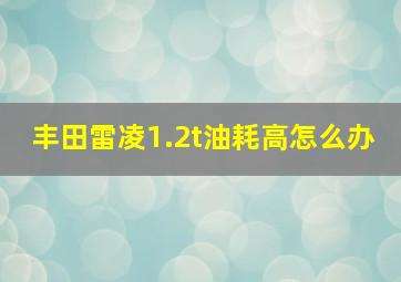 丰田雷凌1.2t油耗高怎么办