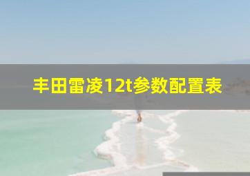 丰田雷凌12t参数配置表