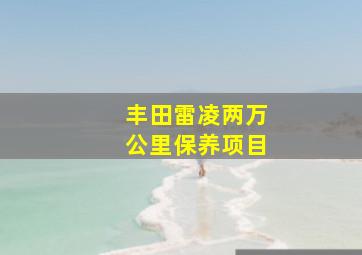 丰田雷凌两万公里保养项目