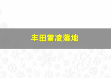 丰田雷凌落地